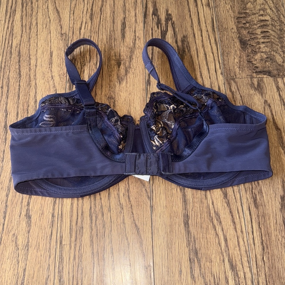 Wacoal Lace Bra 36DD 85569 underwire unlined comfy coverage floral sexy casual - Picture 4 of 9
